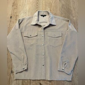 Velvet Heart Light Beige Corduroy Snap-Front Shirt